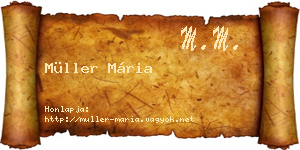 Müller Mária névjegykártya